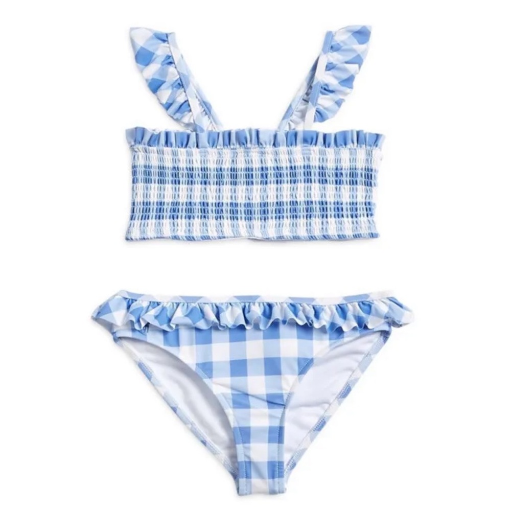 NWT Ralph Lauren Girls' Gingham Two Piece Swimsuit $55